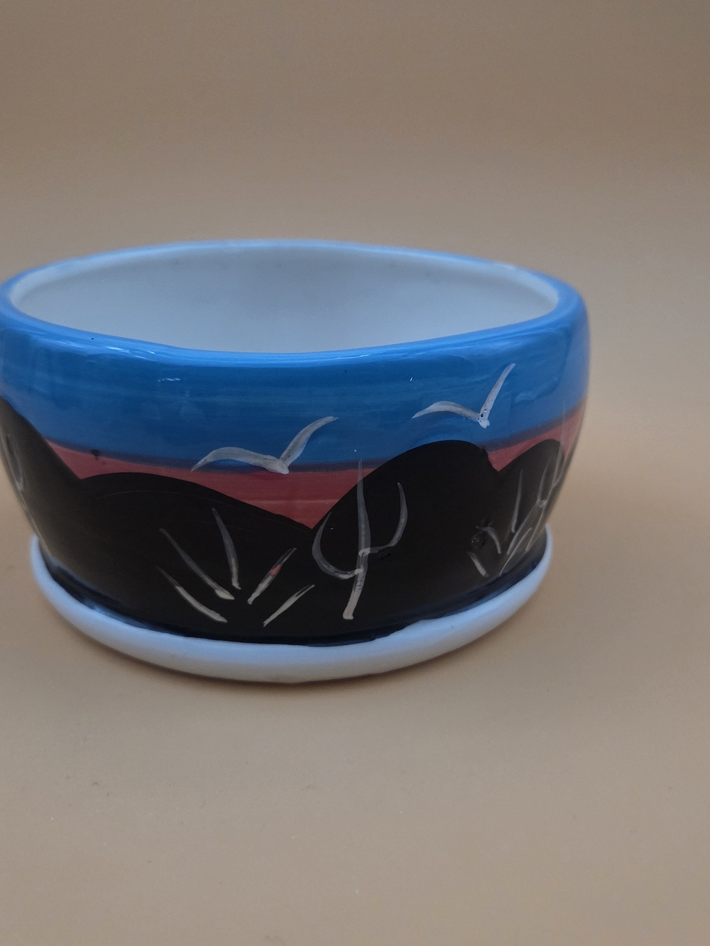 Handcrafted Ceramic Southwestern Style Desert Sunset Sky Landscape Design